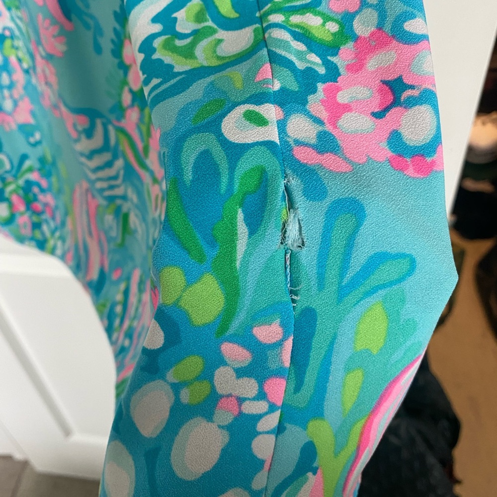 Lilly Pulitzer Jane Shift Dress "Aqua La Vista" Sz 12 - Picture 4 of 6